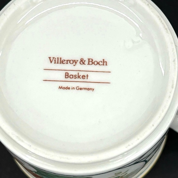 Villeroy & Boch Basket Creamer Green Lattice Yellow Rim. - Picture 7 of 7